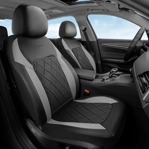 Vista 21 de Coverado Juego completo de fundas de asiento de automóvil, fundas de asiento de 5 asientos, protectores de asiento de malla transpirable, ajuste