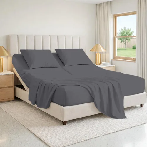 Vista 11 de SGI bedding Sábana Queen de 28" con Parte Superior Dividida Flex Head, 100% Algodón Egipcio, Cuenta de Hilos 1000, Sábana Superior Flex para Cama