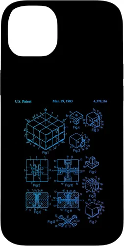 Vista 15 de Carcasa de matemáticas retro para iPhone 16 de cubo de rompecabezas competitivo Rubik Patent Speed Cubing