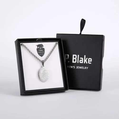 Vista 6 de P BLAKE Collar ovalado de San Cristóbal de MiguelJoséJudaVirgen MaríaJoséFrancisPatrickAnthonyBenedictThomas para hombres y mujeres colgante