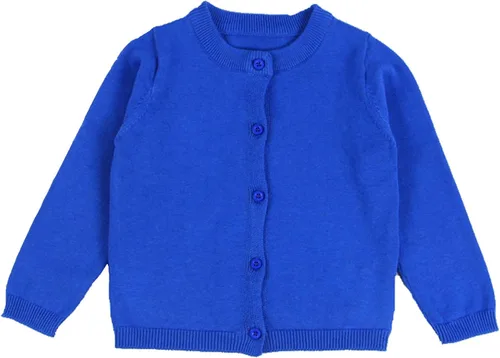 Vista 18 de GSVIBK - Suéter tipo cárdigan de manga larga de algodón para niños, con botones, suéter de cuello redondo para niñas, suéter para uniforme Negro