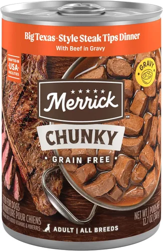 Vista 14 de Merrick - Comida húmeda para perros (12 unidades), Sin frijoles gruesos., Pappy's Pot - Cena para asar