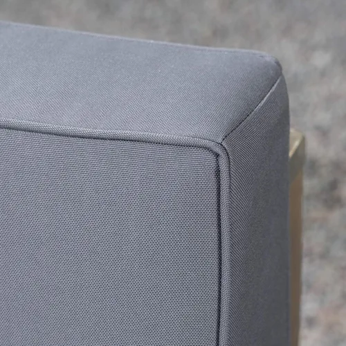Vista 6 de GDFStudio Juego de sofá modular para exteriores con mesa auxiliar, 4 piezas, 3 plazas, madera de acacia, cojines para exteriores, gris y gris oscuro