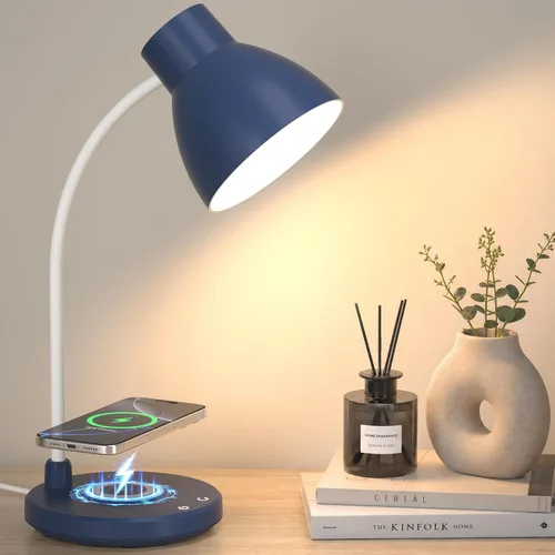 Vista 11 de Lámpara LED de escritorio para oficina en casa con cargador Negro