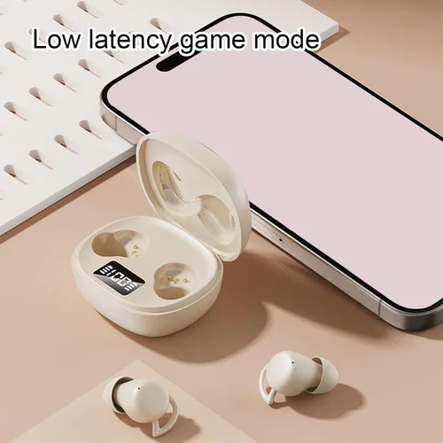 Vista 6 de Bewinner Audífonos inalámbricos para dormir con cancelación de ruido, Bluetooth 5.4 invisible para dormir de lado, ligeros y cómodos, con calidad