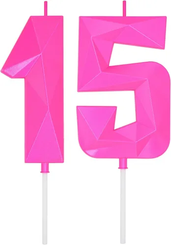 Vista 122 de DERVENTA Vela Grande de Cumpleaños Número 3D Verde Luminoso de 3.7 Pulgadas Celebración de Fiesta Aniversario Decoración Adorno para Pastel 1 Pieza