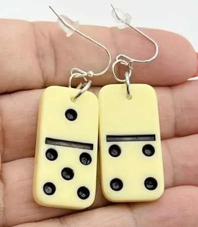 Vista 5 de Pendientes Mini Domino Wire Perforado Dork Nerd Geek Game Funky