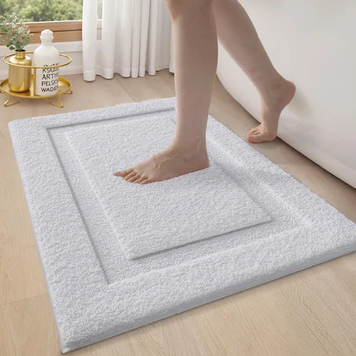 Vista 17 de LUMI Alfombras de baño ultrasuaves antideslizantes con parte trasera de goma, absorbente y lavable, de secado rápido, alfombra de felpa de Beige