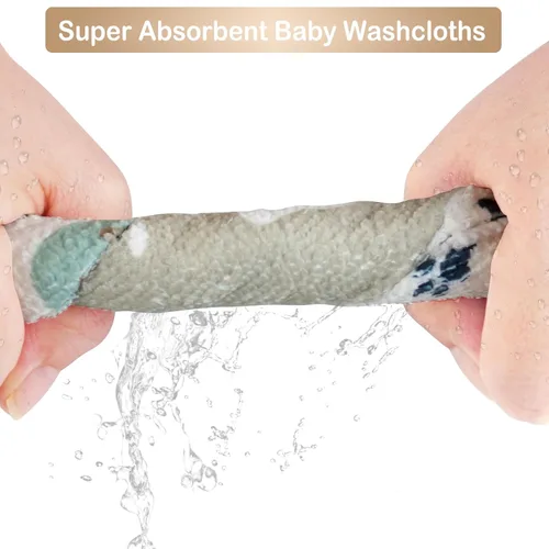 Vista 6 de softan Toallitas para bebé, paquete de 24 toallitas de baño para bebé extrasuaves y ultra absorbentes, toallitas faciales para bebé unisex