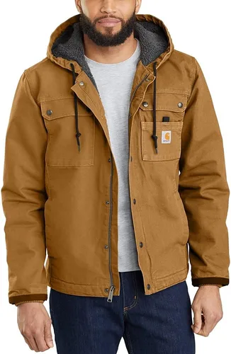 Vista 6 de Carhartt Chaqueta utilitaria con forro de sherpa de pato lavado de ajuste relajado para hombre Negro