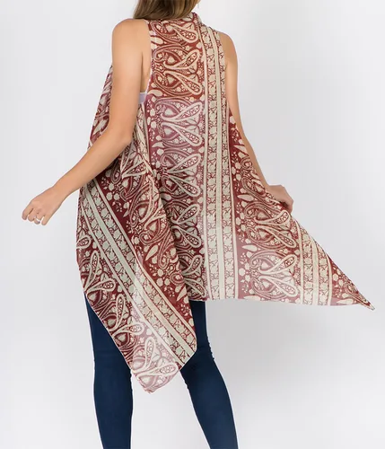 Vista 20 de Scarfand's - Chaleco de cárdigan largo para mujer, ligero, sin mangas, con parte delantera abierta