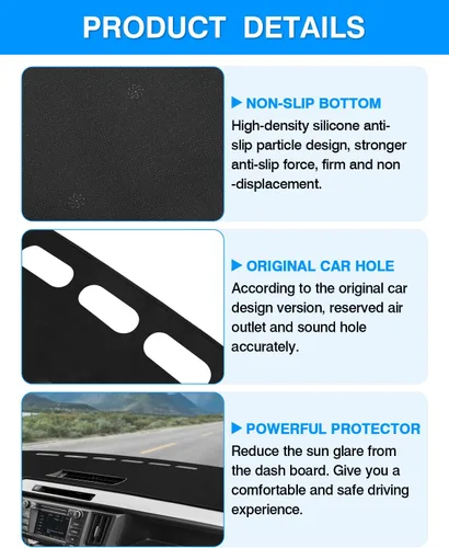 Vista 6 de Cartist Ajuste personalizado para alfombrilla de salpicadero Toyota RAV4 2013-2018 Accesorios Funda de salpicadero de ante antideslizante Protector