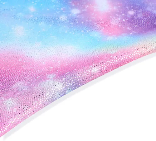 Vista 5 de Leotardos de gimnasia para niñas, mallas de baile para niñas pequeñas, ropa de baile atlética y brillante con diseño de sirena, unicornio