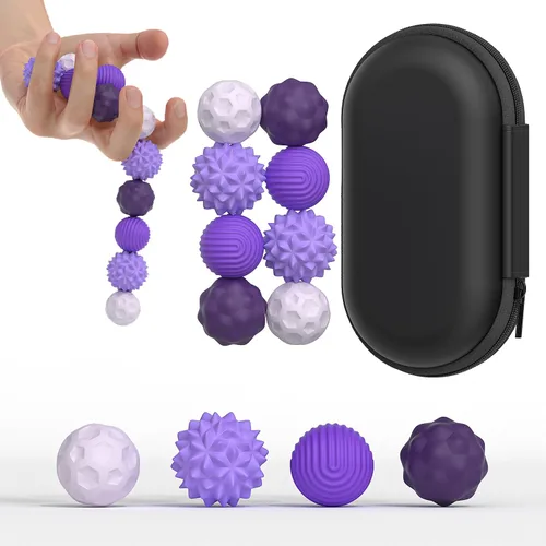 Vista 22 de Bolas magnéticas de juguete fidget, juguete sensorial de silicona para aliviar el estrés para adultos, adolescentes con autismo, ansiedad, TDAH