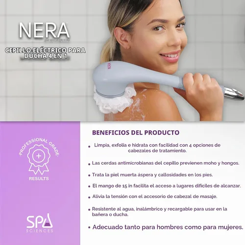 Vista 3 de Spa Sciences NERA - Sistema sónico de limpieza corporal 4 en 1 para ducha