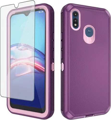 Vista 8 de Asuwish Funda de teléfono para Moto E 2020 Motorola E7 con protector de pantalla y cubierta para celda, híbrida a prueba de golpes, accesorios