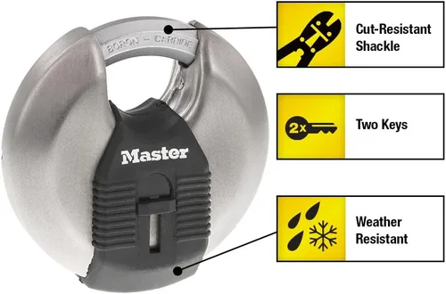Vista 8 de Master Lock M50XD Magnum Candado de Disco de Acero Inoxidable de Servicio Pesado con Llave