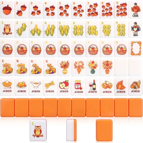Vista 10 de 160pcs Navidad Hombre de jengibre grabado American Mahjong Tile