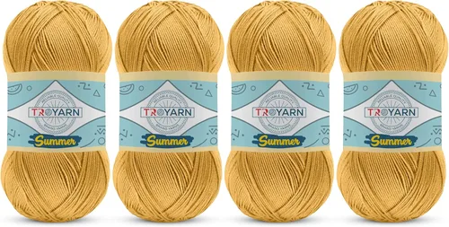 Vista 20 de 105001 - Hilo para tejer y ganchillo crema, 2 madejas (2 x 383 yardas), 100% microfibra acrílica