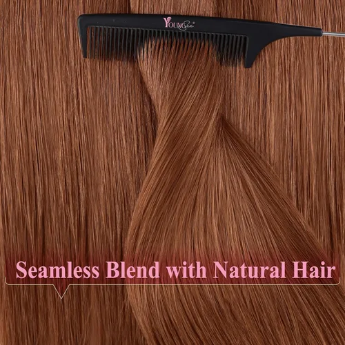 Vista 77 de YoungSee Extensiones de Cabello Humano con Cinta Balayage Extensiones de Cabello con Cinta Marrón Oscuro Extensiones de Cabello con Cinta Ombre