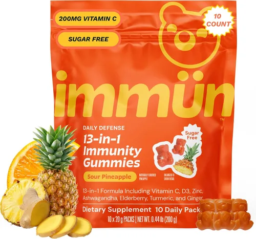 Vista 12 de Grüns Gomitas de inmunidad inmune con vitamina C, apoyo inmunológico diario