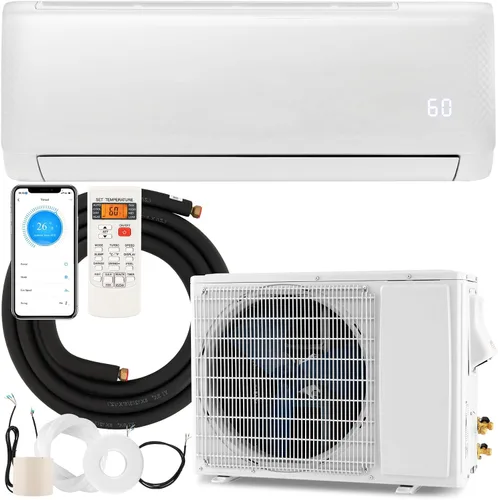 Vista 11 de RELAX4LIFE Mini sistema de aire acondicionado dividido/calefacción, 9000 BTU sin conductos Mini Split Aire acondicionado con bomba de calor, control