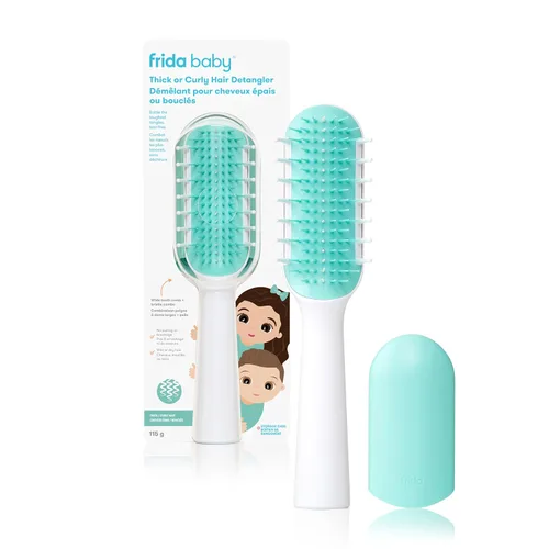 Vista 9 de Frida Baby Cepillo para desenredar el cabello fino o liso para niños Azul/Blanco