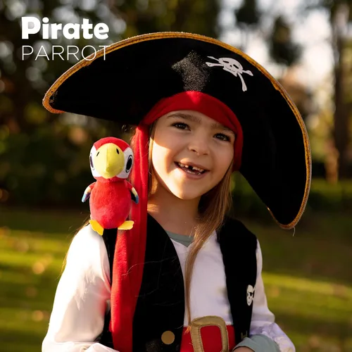 Vista 7 de 4E's Novelty Loro relleno en el hombro Accesorio de disfraz de pirata para niños y adultos, disfraz de Halloween para niños y niñas (1 pieza)