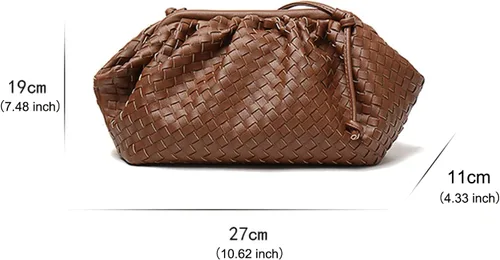 Vista 5 de NAARIIAN Bolsa de dumpling, bolso de mano para mujer, bolso de hombro para mujer, bolso de mano de diseñador de nube, bolso tejido de piel sintética
