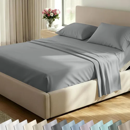 Vista 36 de California Design Den Juego de sábanas de lujo tamaño King - 100% algodón, 600 número de hilos, sábanas King de bolsillo profundo, ropa de cama