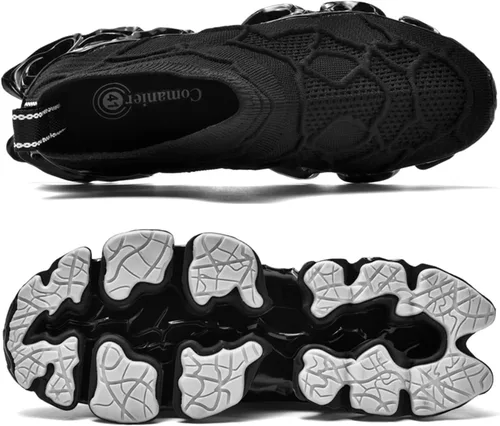 Vista 3 de Poramea Mocasines sin cordones para hombre, zapatos de tenis para caminar, sin cordones, tenis de malla para correr, casual, atléticos