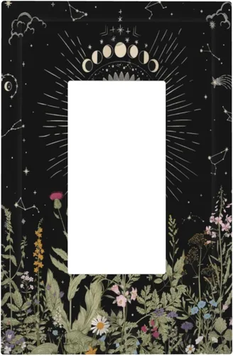 Vista 96 de Cubiertas de Enchufe Dúplex de 1 Gang con Hojas Florales de Eucalipto Azul en Acuarela, Placa Frontal Decorativa para Interruptor de Luz, Placa