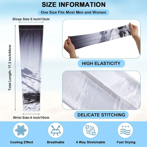 Vista 2 de Zhanmai 8 pares de mangas de brazo de protección solar UV para hombres y mujeres, cubierta de brazo de compresión