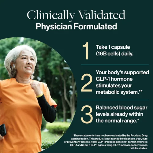 Vista 7 de resM GLP-1 Postbiotic - Suplemento activo GLP 1 para mujeres y hombres, activador y apoyador de GLP1, vitaminas veganas para la salud intestinal