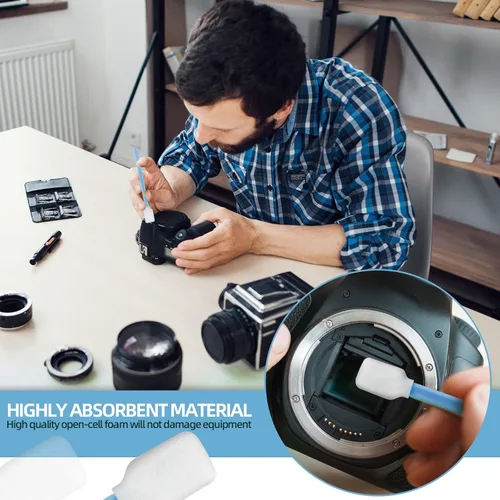 Vista 10 de Kit de hisopos de limpieza de espuma multiusos – Esponja de esponja sin pelusa para cámara, pistola, impresora de inyección de tinta, lente óptica