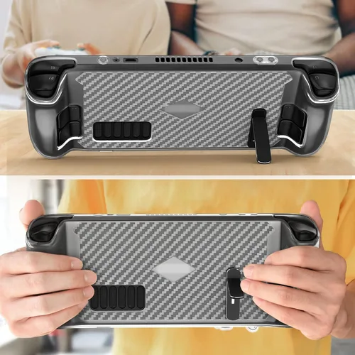 Vista 7 de GORIXER - Funda protectora de poliuretano termoplástico suave y transparente accesorios con soporte plegable ajustable y protector de pantalla