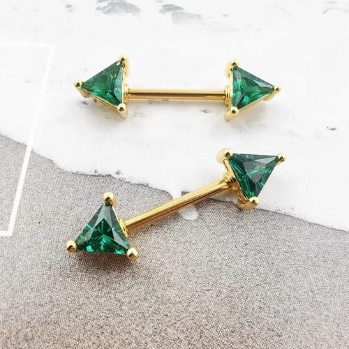 Vista 6 de Excepro Nipplerings Barbell 316L quirúrgico SS negro CZ pezón barra brillante pezón piercing hada, Piedra preciosa Metal, circonita cúbica