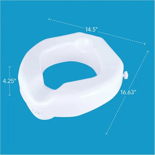Vista 6 de Carex Asiento de inodoro elevado con apertura extra ancha, elevador de asiento de inodoro y asiento de inodoro para discapacitados, blanco, 1 unidad