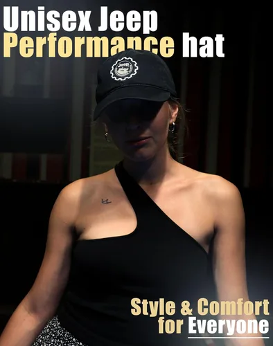 Vista 5 de Jeep Sombrero Performance Parts Gear Logo Gorra de béisbol pesada de sarga Negro