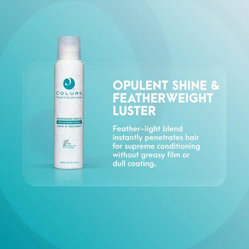 Vista 2 de COLURE Aceite nutritivo para el cabello, 3.4 onzas líquidas, tratamiento de peinado antiencrespamiento y protector térmico para brillo y humedad