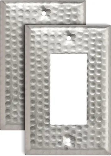 Vista 25 de Monarch Abode placa de pared basculante de una banda, placa de pared de cobre puro martillado a mano para un solo interruptor, cubierta decorativa