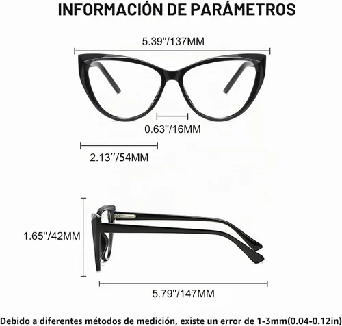 Vista 5 de Blue Light Glasses Cateye Women Fake Eyeglasses Anti Eye Strain Computer Glasses Clear Lens Rosa (grande)