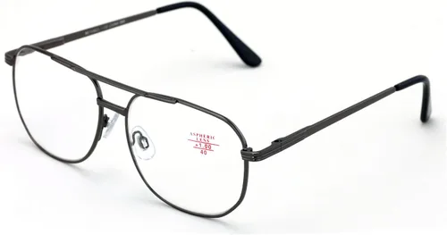 Vista 5 de Gafas de lectura de lágrima de metal - Lector cuadrado de bisagra de resorte de lente grande