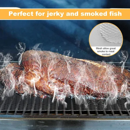Vista 4 de Juego de 10 cubiertas de parrilla desechables de 16 x 12 pulgadas, alfombrillas de aluminio antiadherentes para parrillas al aire libre, fáciles