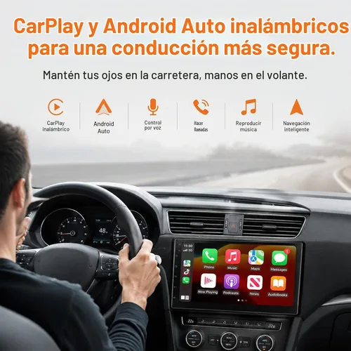 Vista 6 de Haudio Estéreo de Coche de 7" Doble DIN con Apple CarPlay Inalámbrico y Android Auto, Radio de Coche Bluetooth con Pantalla Táctil, Navegación