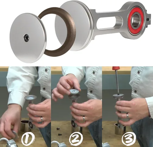 Vista 4 de KK-4835 Kit de pistón de biela para Craftsman Porter Cable DeVilbiss sin aceite Compresor de aire reemplaza los números de piezas 889124 889125