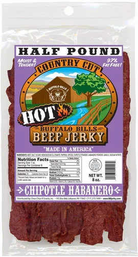 Vista 8 de Buffalo Bills 8oz Barbacoa Country Cut Beef Jerky Pack (carne seca húmeda y tierna)