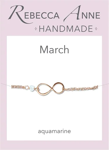 Vista 98 de Pulsera con dije de infinito con piedra natal, joyería hecha a mano, regalo para ella