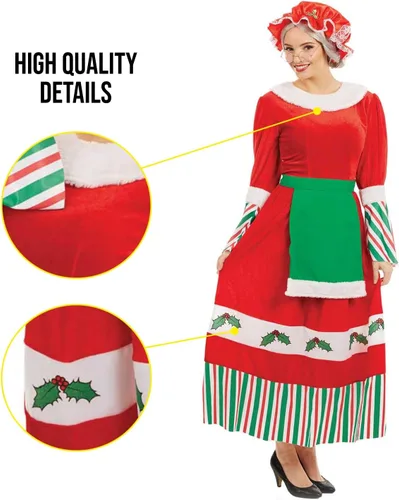 Vista 4 de fun shack Señora Claus tradicional para mujer