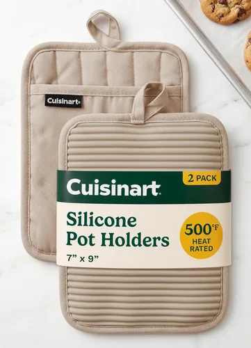 Vista 9 de Cuisinart - Juego de 2 soportes de silicona para ollas de 7 x 9 pulgadas Gris